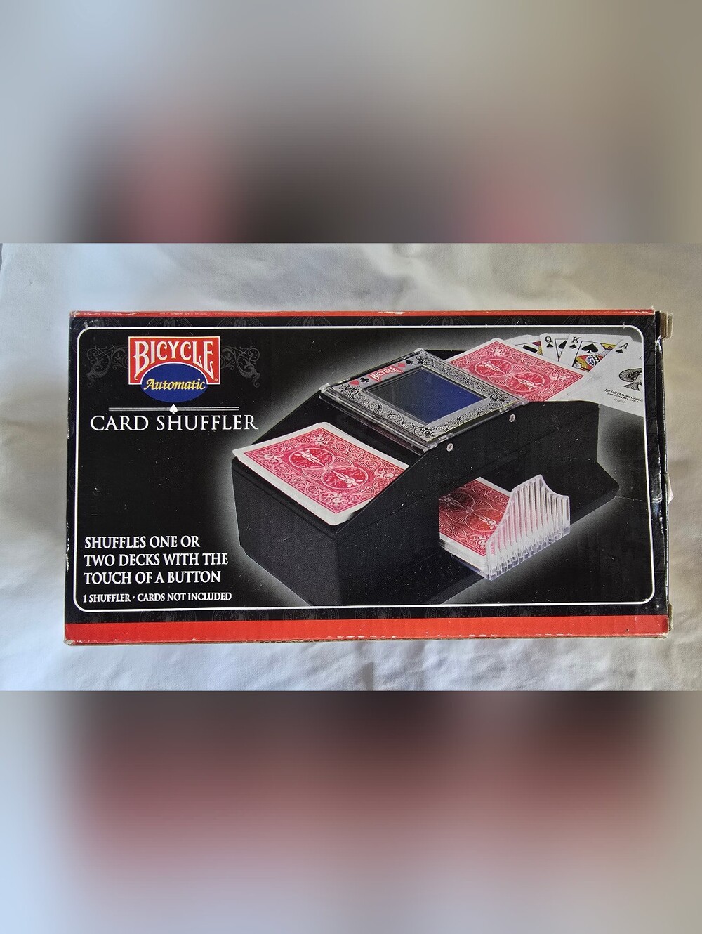 BICYCLE Automatic Card 1 or 2 Deck Shuffler Battery Operated Box Black